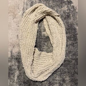 Elegant Cream Knit Infinity Scarf